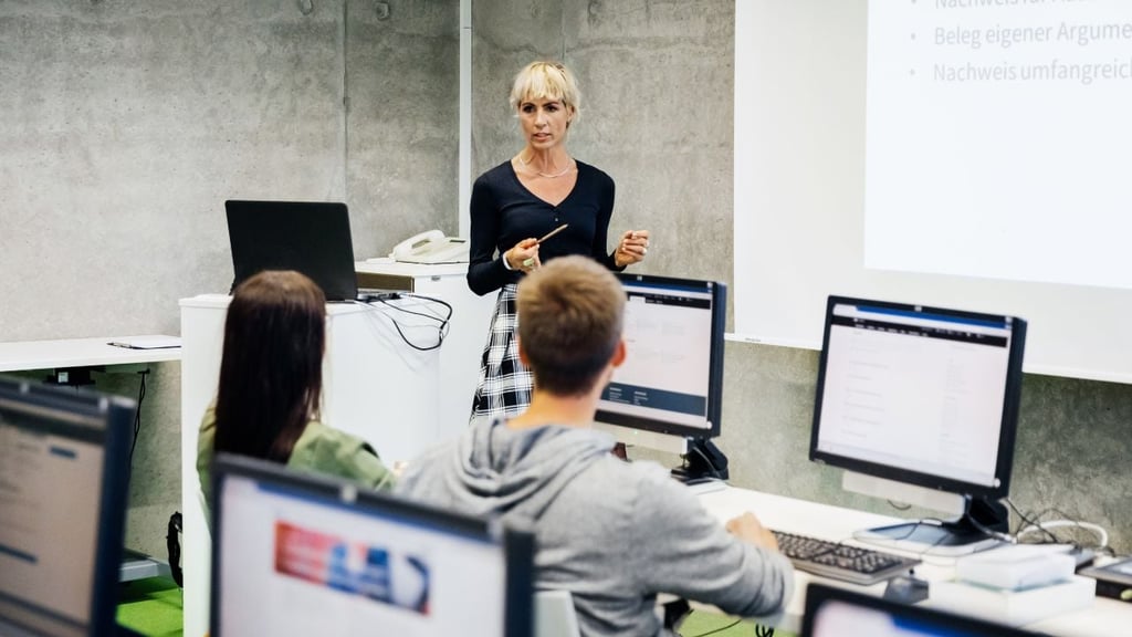 A trainers teaches in her class
